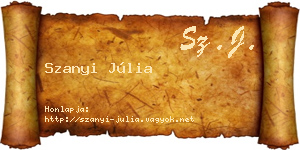 Szanyi Júlia névjegykártya